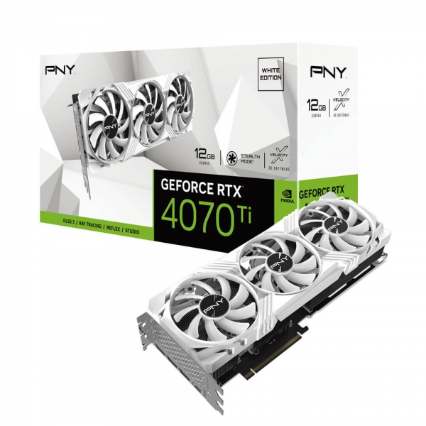 PNY GeForce RTX 4070 Ti 12GB VERTO LED トリプルファン (White ...