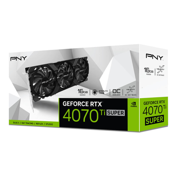 PNY GeForce RTX™ 4070 Ti SUPER 16GB OC LED トリプルファン VERTO 